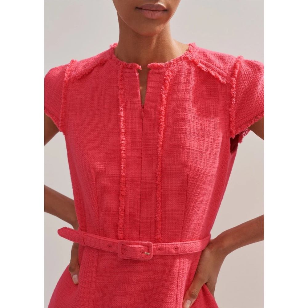 Me+Em Coral Cap Sleeve Midi Dress